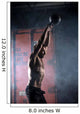 Beautiful athlete doing kettlebell swings. Profile picture. Athl Wall Mural