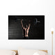 Portrait of a handsome athlete from behind. Athlete raises the b Wall Mural