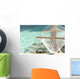 Travel concept with a hammock in a tropical beach Wall Mural