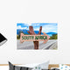 South Africa wooden sign with road background Wall Mural