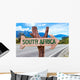 South Africa wooden sign with road background Wall Mural