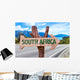 South Africa wooden sign with road background Wall Mural