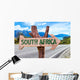 South Africa wooden sign with road background Wall Mural