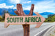 South Africa Wooden Sign With Road Background Wall Decal