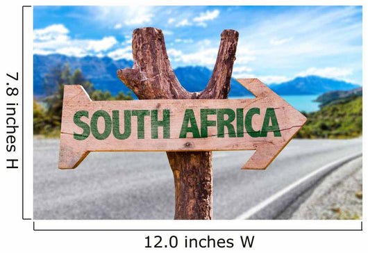 South Africa wooden sign with road background Wall Mural