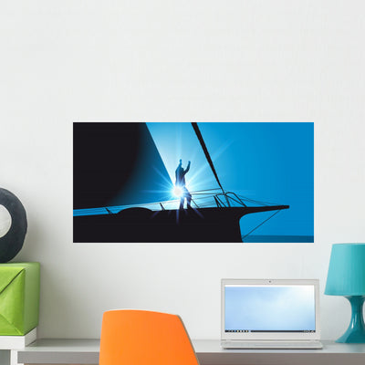 Voile, Navigateur Wall Decal shown on a wall