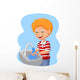 Cartoon boy washing hand Wall Decal