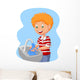 Cartoon boy washing hand Wall Decal