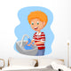 Cartoon boy washing hand Wall Decal
