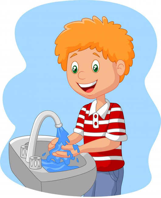 Cartoon Boy Washing Hand Wall Decal