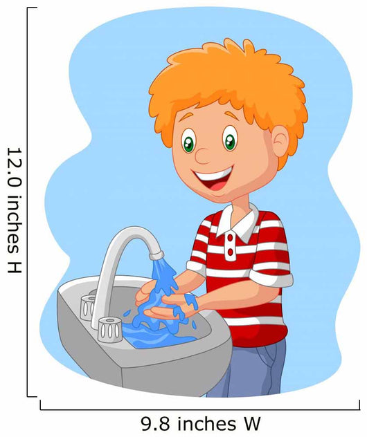 Cartoon boy washing hand Wall Decal