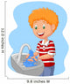 Cartoon boy washing hand Wall Decal