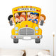 School Kids Riding a School Bus Wall Decal