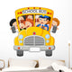 School Kids Riding a School Bus Wall Decal