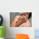 girl cleaning her body with shower cream Wall Mural
