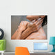 girl cleaning her body with shower cream Wall Mural