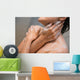 girl cleaning her body with shower cream Wall Mural