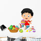 Little Boy Painting Easter Wall Decal