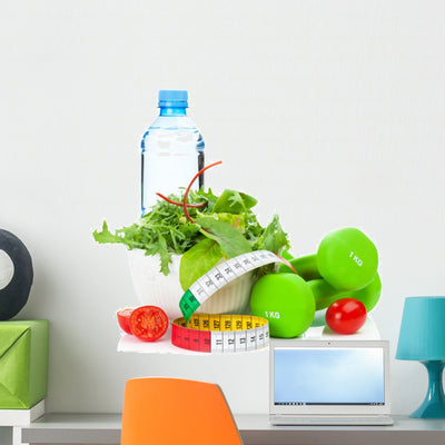 Food Fitness And Health Wall Decal shown on a wall