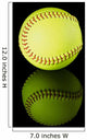 Softball on black reflective background. Wall Mural