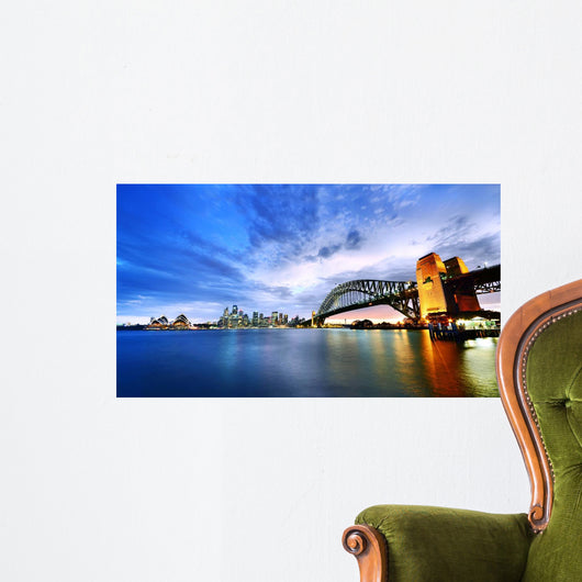 Sydney Harbor Panorama at twilight Wall Mural