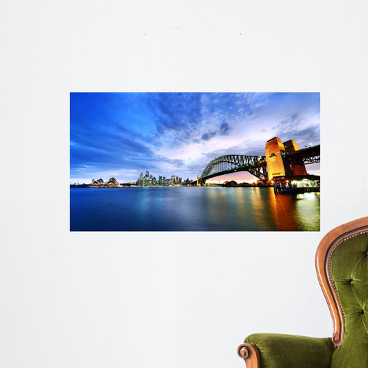 Sydney Harbor Panorama at twilight Wall Mural