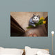cat with a bouquet at the feet of mistress Wall Mural