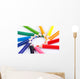 Colour pencils isolated on white background Wall Mural