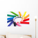 Colour pencils isolated on white background Wall Mural