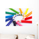 Colour pencils isolated on white background Wall Mural