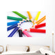 Colour pencils isolated on white background Wall Mural