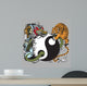 yin yang symbol with dragon and tiger Wall Mural