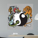 yin yang symbol with dragon and tiger Wall Mural