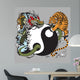 yin yang symbol with dragon and tiger Wall Mural