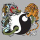 Yin Yang Symbol With Dragon And Tiger Wall Decal