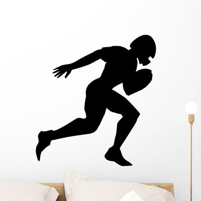 American Football Player Wall Decal shown on a wall