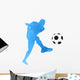 Abstract Vector Blue Football Wall Decal