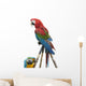 Colorful parrot macaw isolated on white background Wall Decal