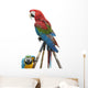 Colorful parrot macaw isolated on white background Wall Decal