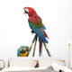 Colorful parrot macaw isolated on white background Wall Decal