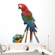 Colorful parrot macaw isolated on white background Wall Decal