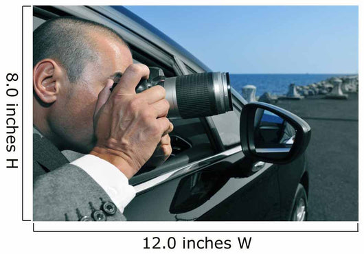 detective or paparazzi taking photos from inside a car Wall Mural