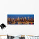 New York City Manhattan midtown buildings skyline night Wall Mural