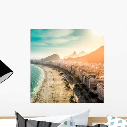 Aerial view of Copacabana Beach in Rio de Janeiro, Brazil Wall Mural