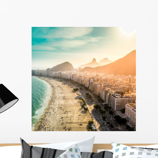 Aerial view of Copacabana Beach in Rio de Janeiro, Brazil Wall Mural