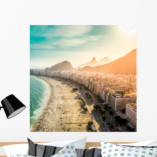 Aerial view of Copacabana Beach in Rio de Janeiro, Brazil Wall Mural