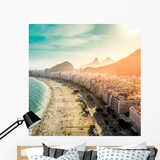 Aerial view of Copacabana Beach in Rio de Janeiro, Brazil Wall Mural