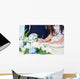 Bride signing wedding license Wall Mural