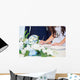 Bride signing wedding license Wall Mural