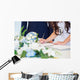 Bride signing wedding license Wall Mural